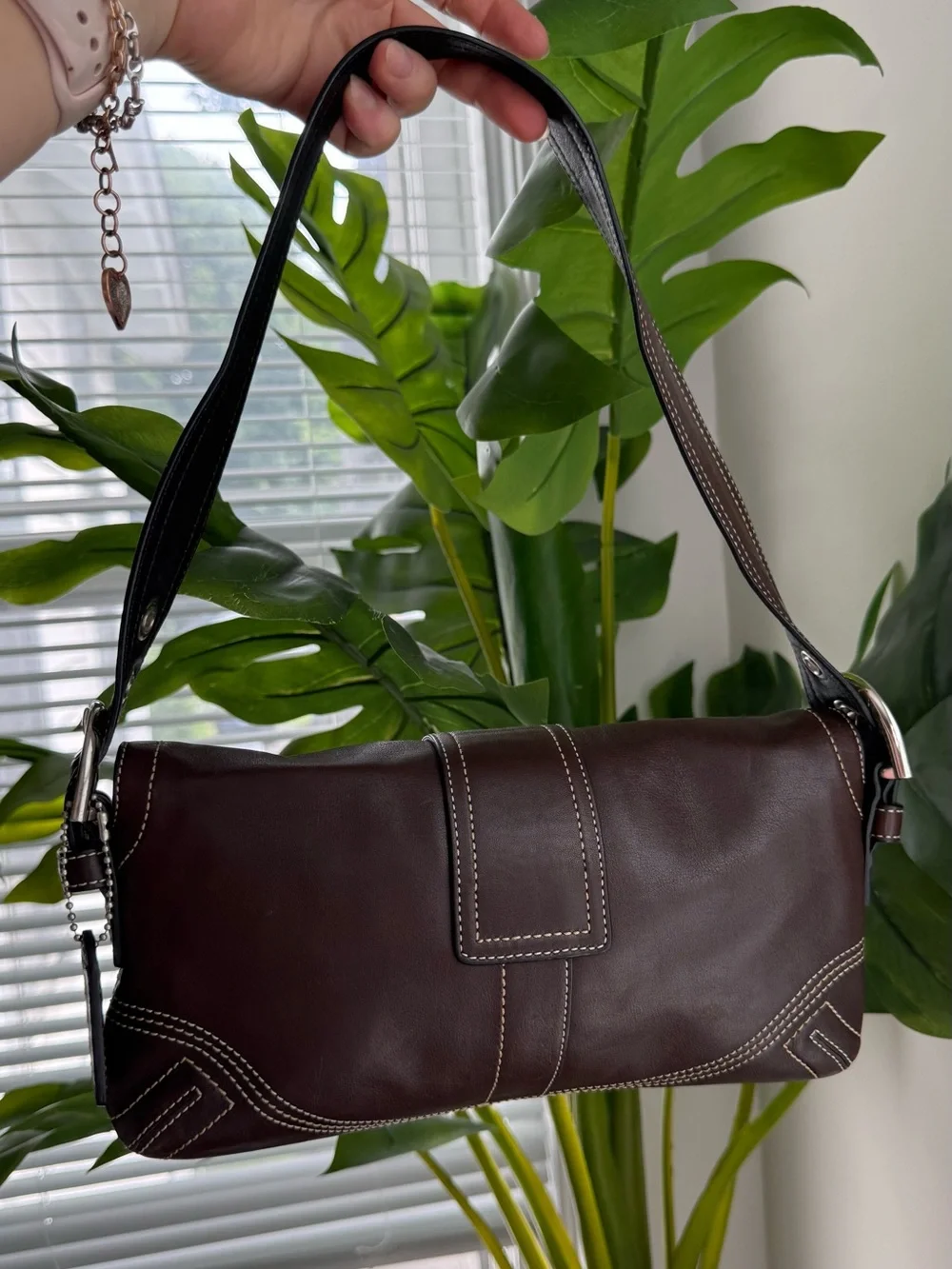 Vintage Coach Y2K Small Soho Brown Leather Shoulder Bag  Western